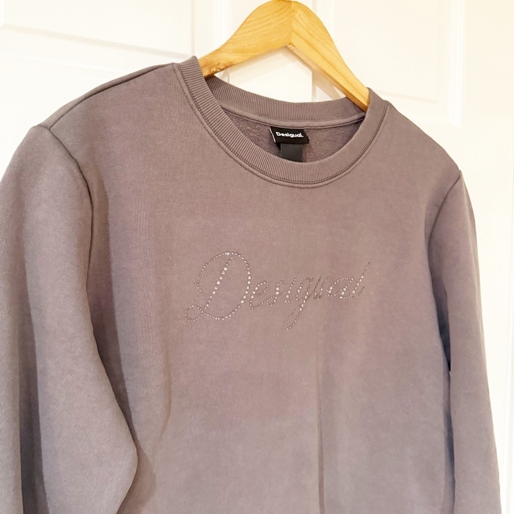 Desigual Embellished Logo Cotton Sweatshirt M - Picture 4 of 7
